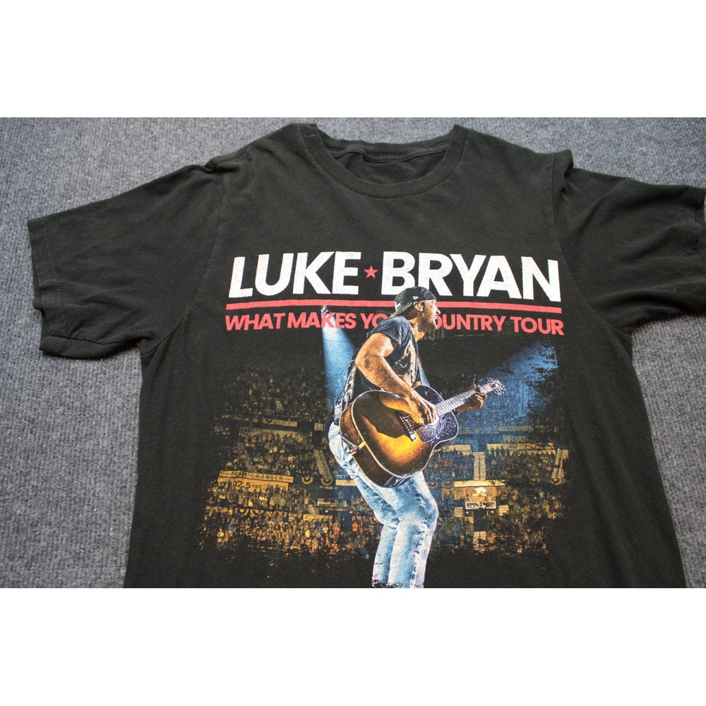 Luke Bryan What Makes You Country Tour Black Graphic T-Shirt Short Sleeve Small - Picture 2 of 7